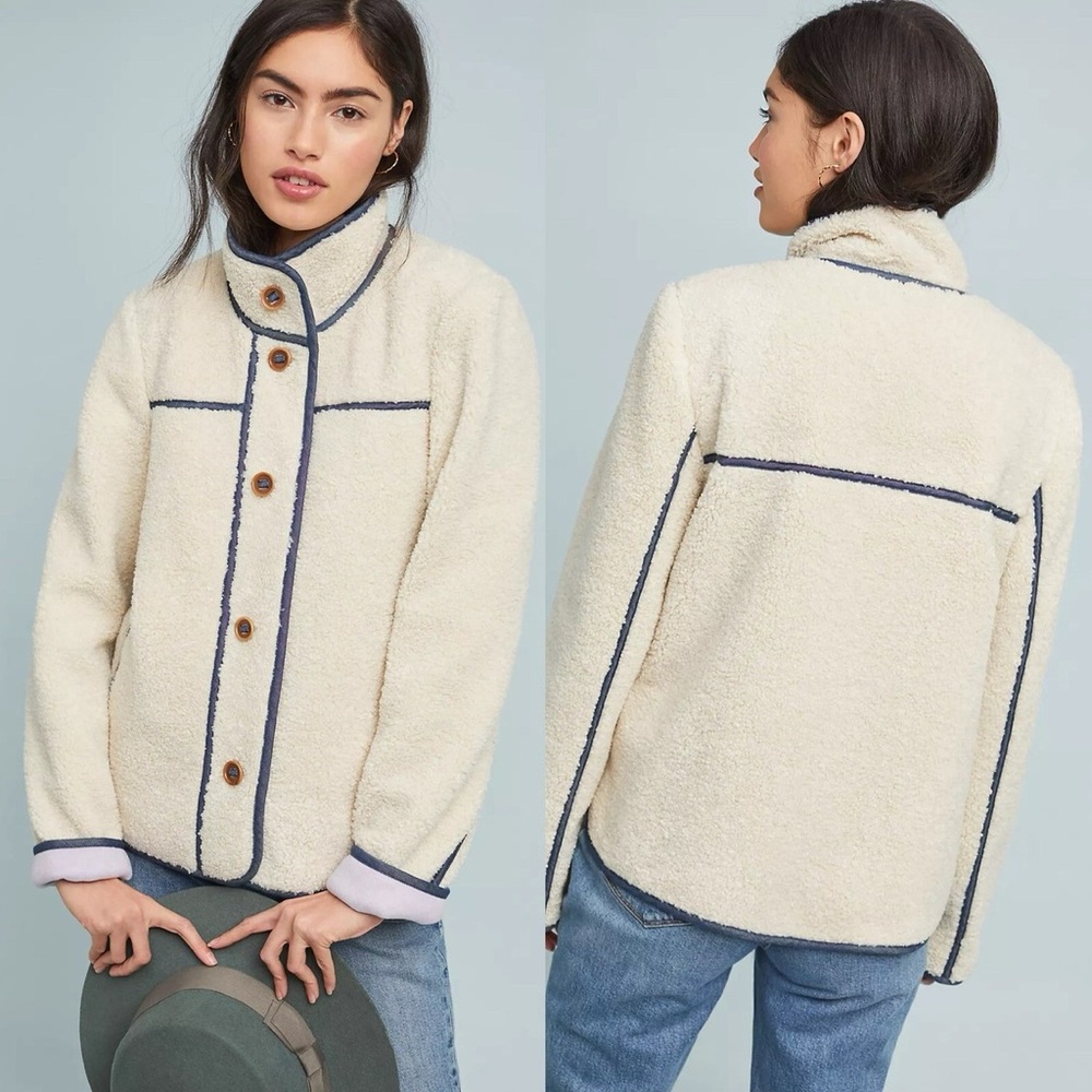 EUC Anthropologie Sherpa Button Up Jacket